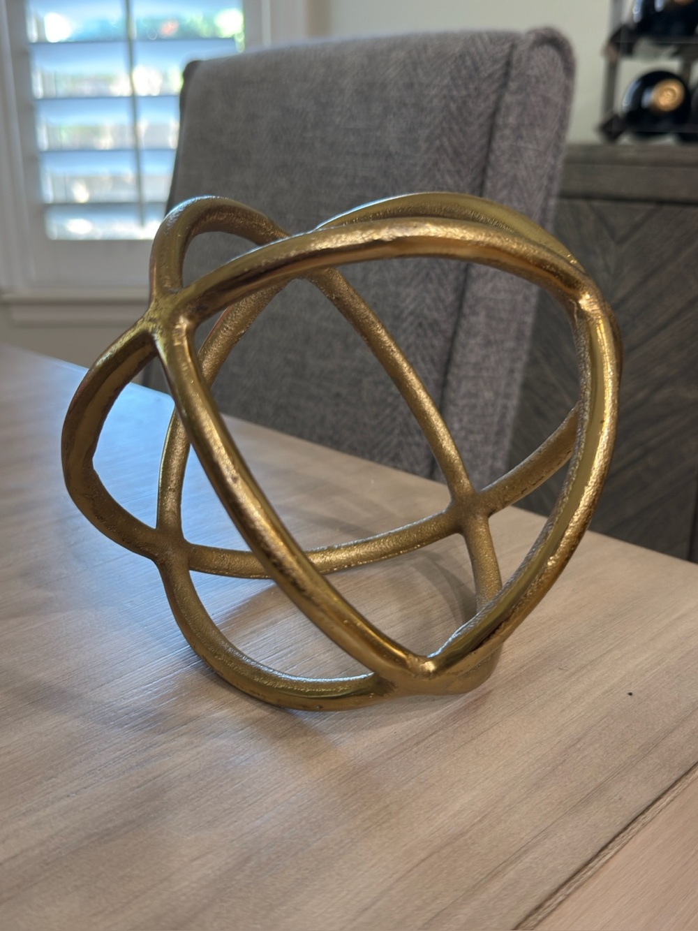 Gold Decorative Orb Sculpture - Home Art Accent